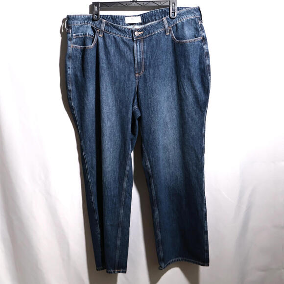 NWT Hollister Curvy Mid-Rise Baggy‎ Blue Jeans Womens 20 Reg Plus Size High Rise - Picture 1 of 7